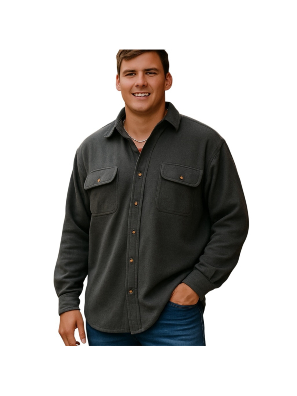 Field and Stream Button Up Shirt Men XL Gray Long Sleeve